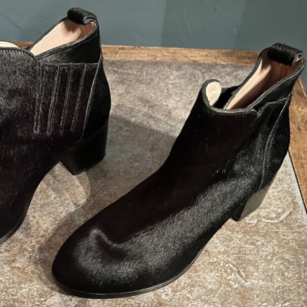 Charlotte Stone Black Velvet-Look Heeled Ankle Boots